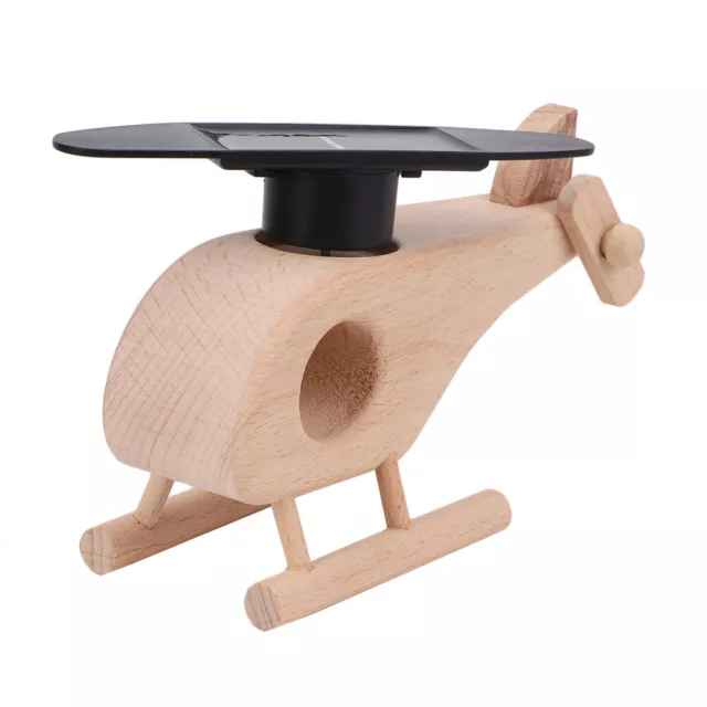 Wooden Toy Helicopter Solar Powered Helicopter Intellectual Puzzle Toy Kids Gift