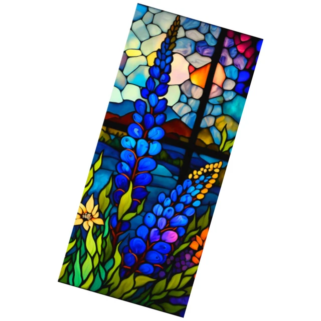Adesivo da parete fiori colorati PVC finestra pellicola statica privacy adesivo