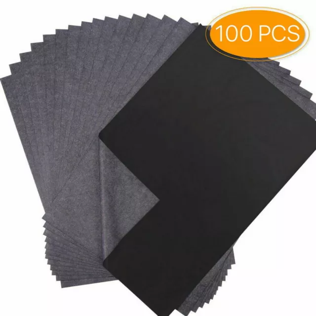 100 Pcs A4 Tracing Paper Carbon Transfer Graphite Sheet Wood Canvas Art Copier