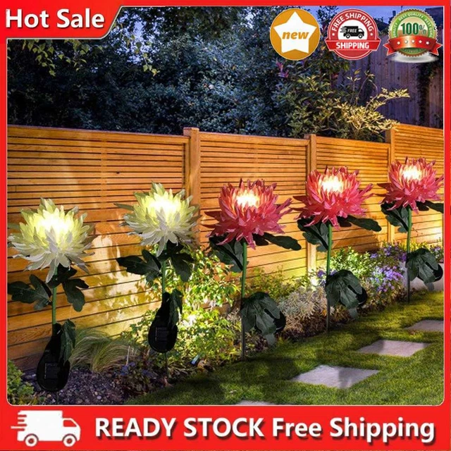 Luce Crisantemo Alimentato Solare LED Simulazione Esterno Lampada Fiore Decorazione
