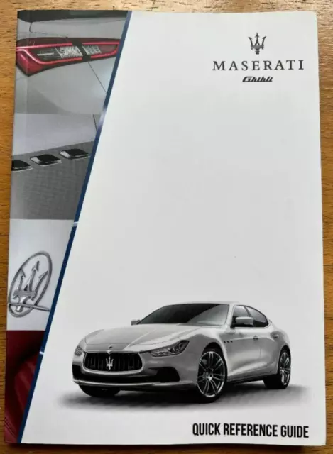 Maserati Ghibli  Owners Handbook / Manual Quick Reference Guide Book 2016 Print