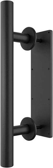 SMARTSTANDARD Heavy Duty 12" Pull and Flush Barn Door Handle Set, Large Rustic T