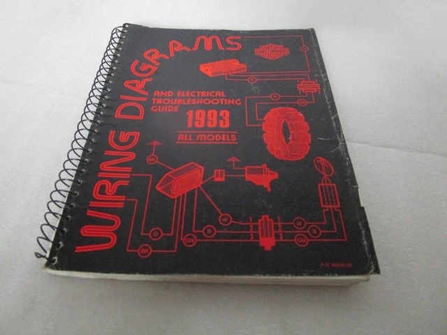 1993 HARLEY DAVIDSON ALL MODELS Wiring Diagrams Electrical Manual 99948 ...