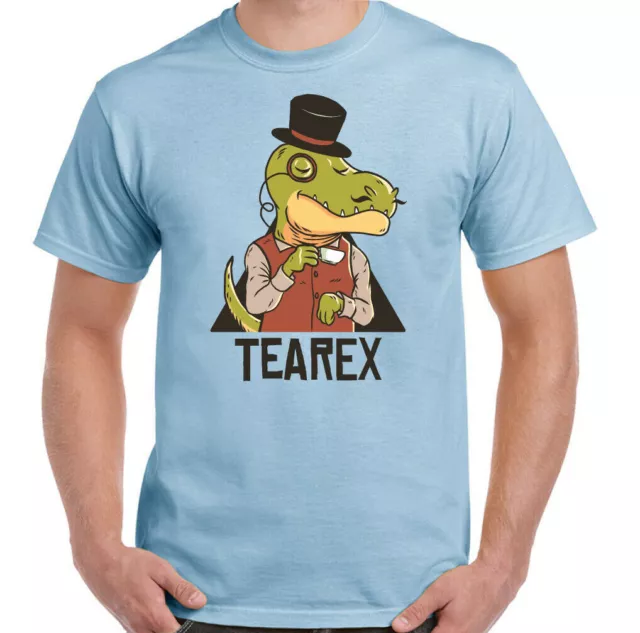 TEA REX T-SHIRT, Mens Funny Dinosaur Coffee Mug Cup T-REX Unisex Tee Top