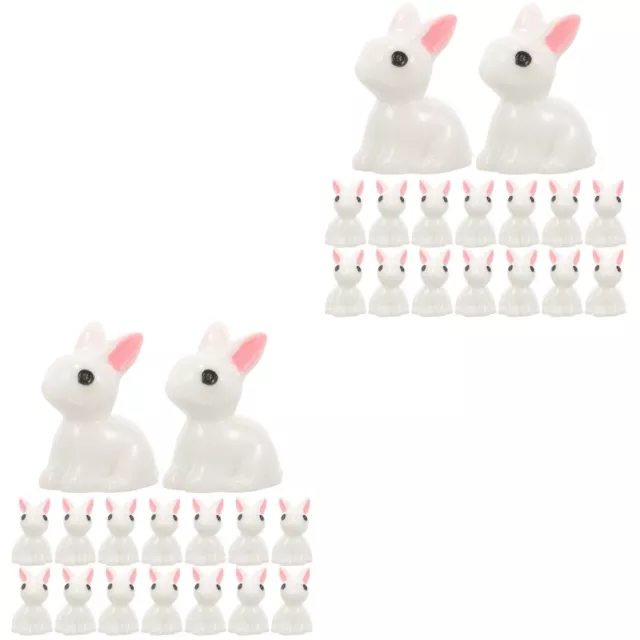 100 Pcs Micro Landscape White Rabbit Chirstmas Gifts Statue