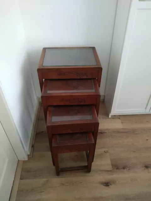 Chinese rosewood nest of tables (Four Seasons) circa 1940