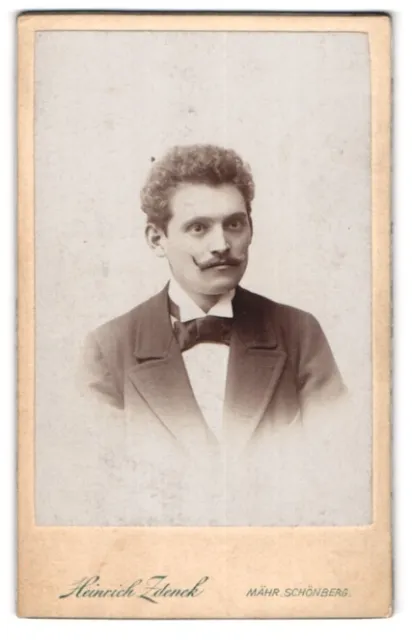 Photography Heinrich Zdenek, Moravia. Schönberg, Schillerstr., elegant gentleman with S