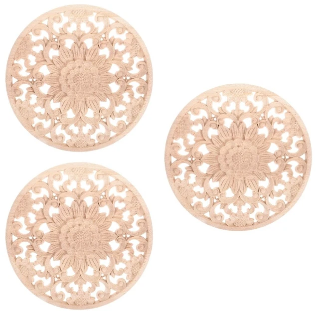 3pcs Möbel Holzapplikation Applikation Onlay Dekor