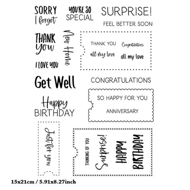 Celebrate Phrase Silicone Clear Stamp Scrapbooking Embossing Card Album Craft