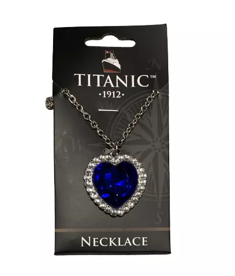 Titanic 1912 Heart of The Ocean Necklace White Star Line Blue Stone