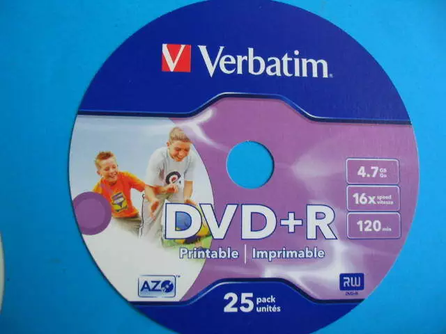 DVD+R 4,7GB 16X IMPRIMABLE Verbatim  120 min (vendu à l unité)