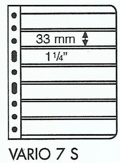 LIGHTHOUSE VARIO 7 STRIP BLACK STAMP ALBUM STOCK SHEETS 7S Pack of 5 - 33mm High