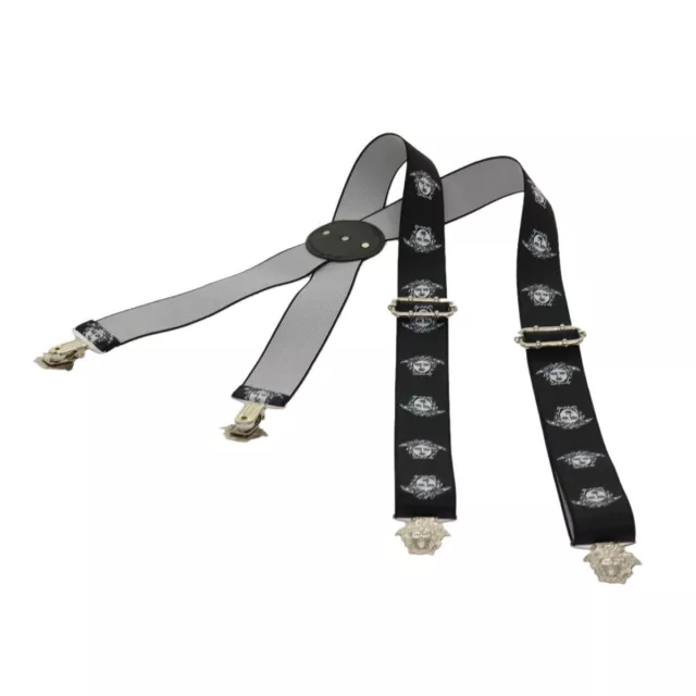 VERSACE Medusa Suspenders Belt Black White Auth am5306
