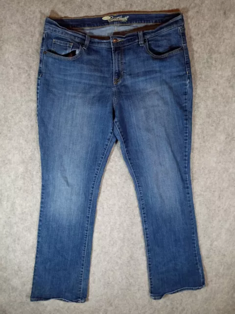 Womens Old Navy Jeans Size 16 Blue Solid Denim Mid Rise Sweetheart Pants