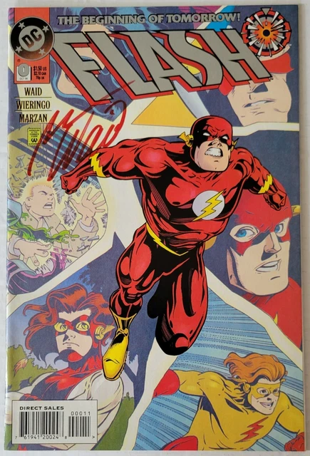 🍀The Flash #0 Zero Hour Dc 1994 Signed By Creator Mark Waid + Coa Nm🍀