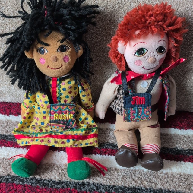 ROSIE AND JIM Rag Dolls Vintage 1999 Ragdoll Productions With Original rosie-and-jim-rag-dolls-vintage-1999-ragdoll-productions-with-original