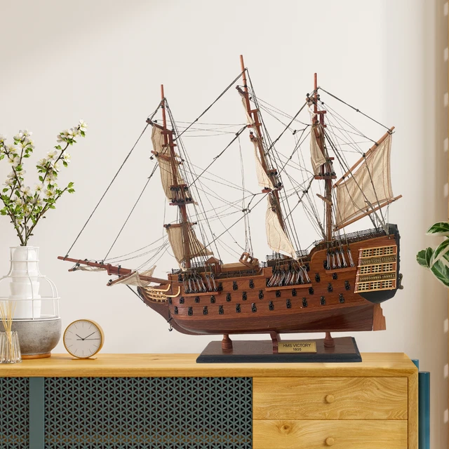 HMS Victory Handmade Sailing Boat English Royal Navy Warship Model Birthday Gift