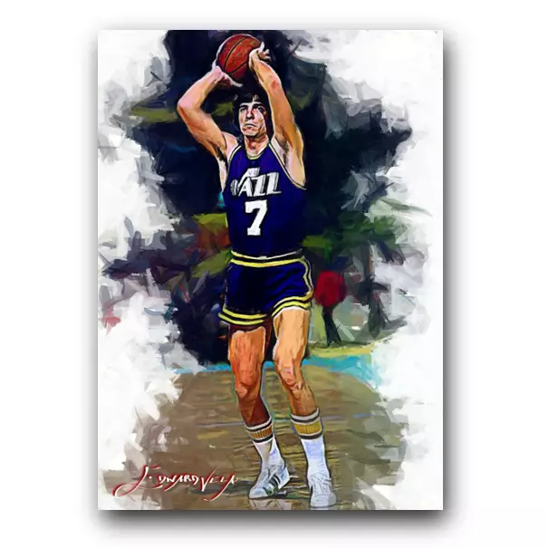 Pistol” Pete Maravich Utah Jazz Jersey Sz M 6105 Nba Basketball