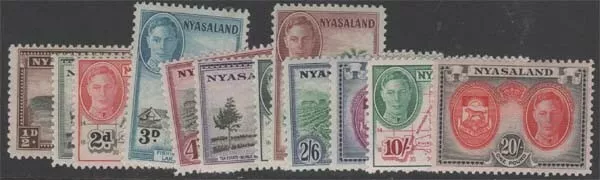 NYASALAND KGVI Scott 68-81 SG144-157 Lightly Hinged