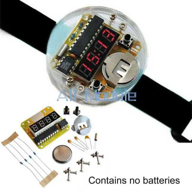 1 Set LED Digital Watch Electronic Clock Kits With Transparent Cover new