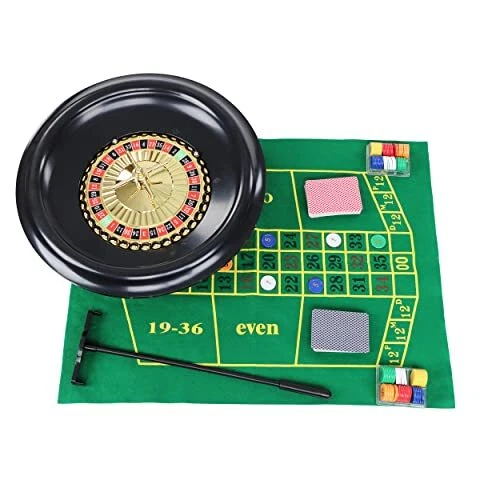 Portable Roulette Table Set - Tabletop Casino Games Party Roulette Wheel Set