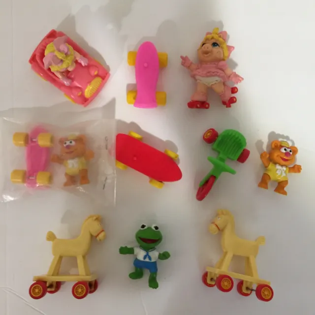 Vintage Muppet Babies McDonalds Happy Meal Toys Lot - Miss Piggy Roller Skates