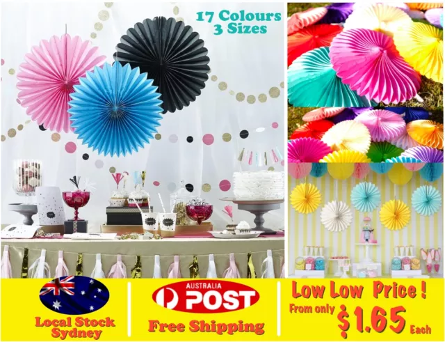 Tissue Paper Fan Pom Poms Honeycomb Ball Wedding Party Baby Room Living Decor