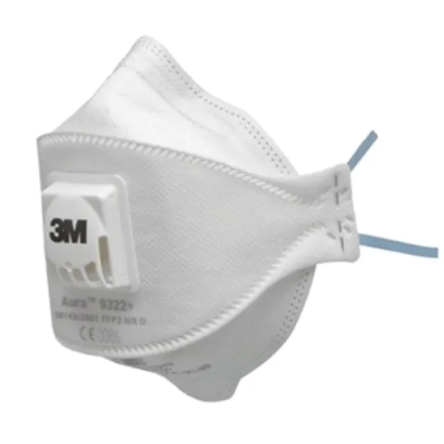 3M Aura 9322+ Ffp2 Disposable Dust  Face Mask Respirator Valved Bx10 *Free P&P*