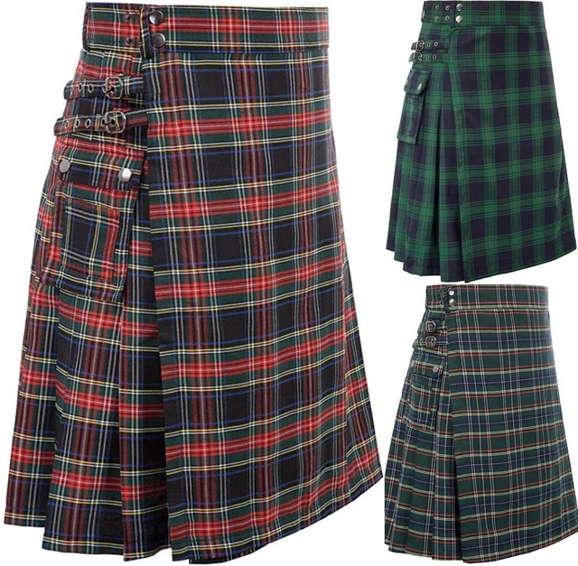 Kilts Men's Utility Kilt for Men Modern Hybrid Cotton & Tartan Kilts Scottish