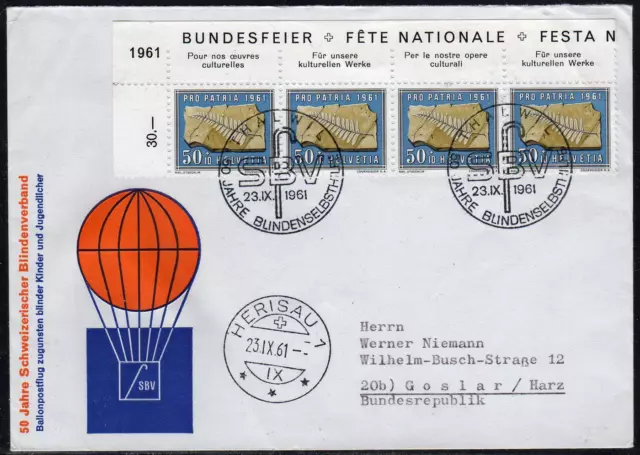 Schweiz  Brief MiNr.: 735 Ballonpost Thalwil - Goslar