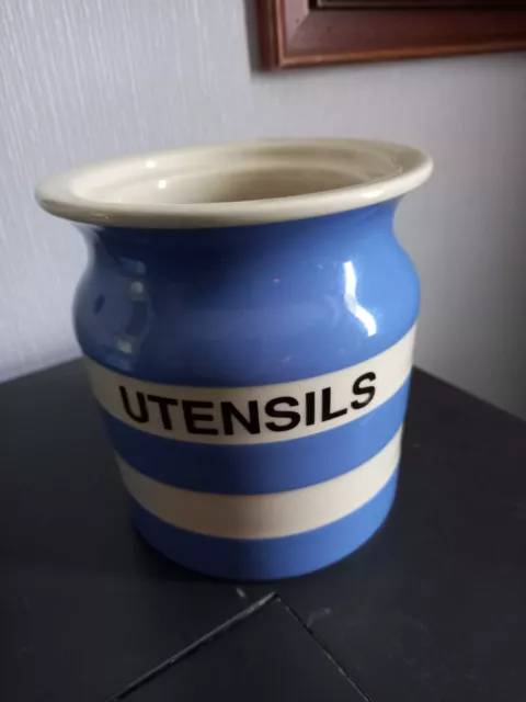 Tg Green Cornishware Utensil Jar.