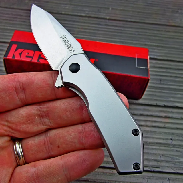 Kershaw Valve Assisted Open Stonewash Blade Small EDC Folding Pocket Knife NEW