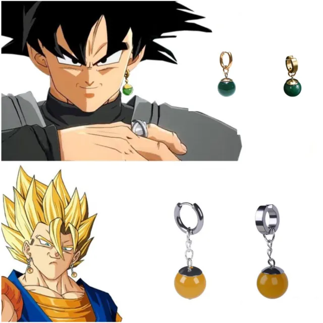 1 Pair of Anime Cartoon Vegetto Potara Ball Black Son Goku  Zamasu Cos Earrings Ear Clip Cuff: Clothing, Shoes & Jewelry