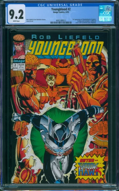 Youngblood #2 CGC 9.2 NM- Wp 1st Shadowhawk & Prophet App Image 1992 Rob Liefeld