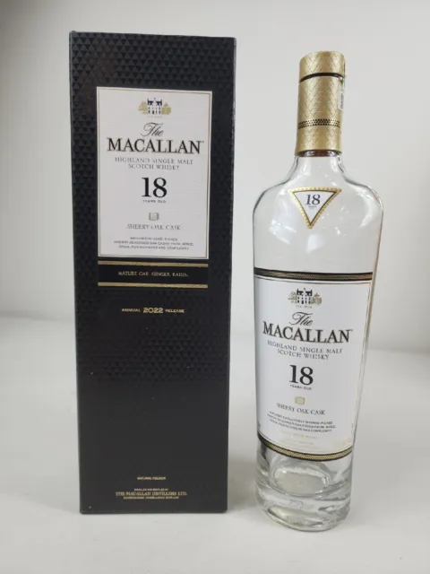 Empty bottle The Macallan 18 Years 2022 Release & Cosmetic Box