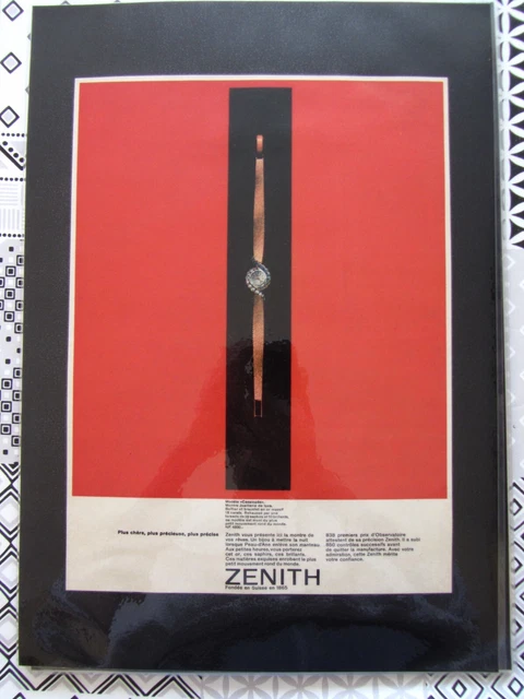 Plaque Métal Ancienne Publicitaire - Pub Montres ZENITH - Pièce Rare Vintage - Occasion