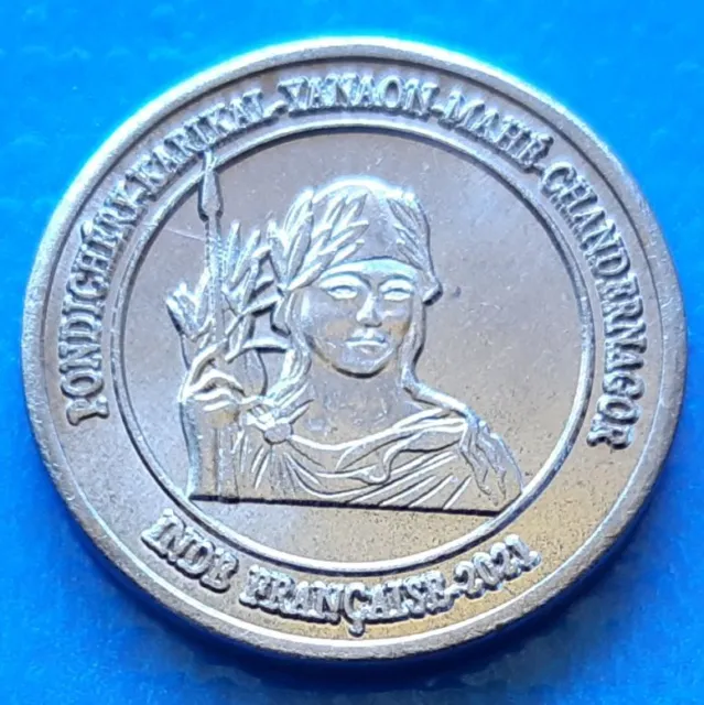 French India Pondichéry ¼ Anna 2021 UNC unusual coinage