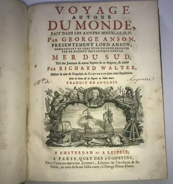 George Anson 1749 Voyage Autour Du Monde Edition Originale 31 Cartes & Vues
