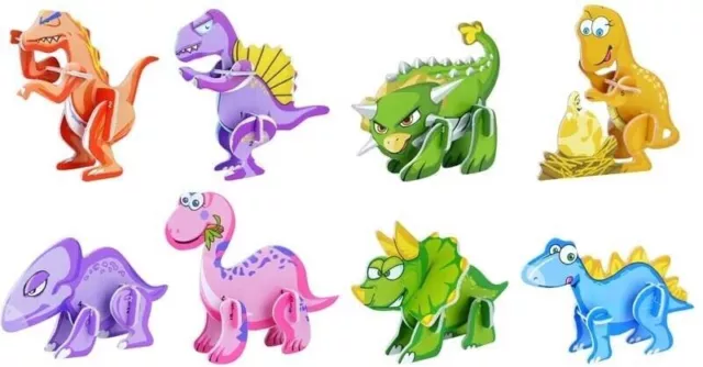 24x 3D DINOSAUR Puzzles Kids Boys Girls Party Bag Fillers Toys PACK OF 24