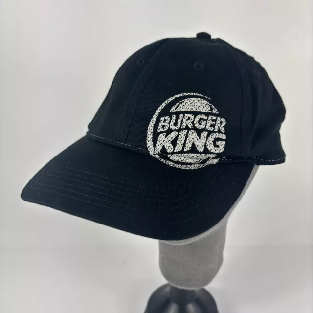 Burger King Employee Cap Hat Adult Adjustable Black Polyester Cotton Fast Food