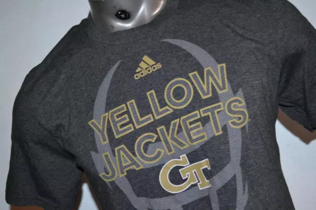 24135 Adidas Gym Shirt Georgia Tech Yellow Jackets Football Gray Size Large Mens