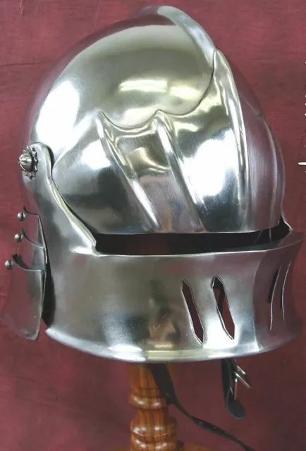 Casque Sallet médiéval allemand en acier inoxydable sans rouille, Costume...