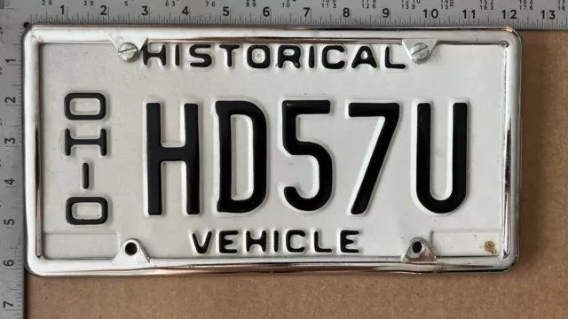 Ohio historical vehicle license plate HD 57 U with frame 1957 CHEVY 9008
