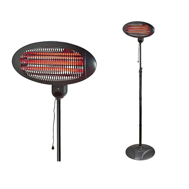 Heizstrahler infarot Terrassenheizstrahler elektrisch mit Standfuß 3 Heizstufen
