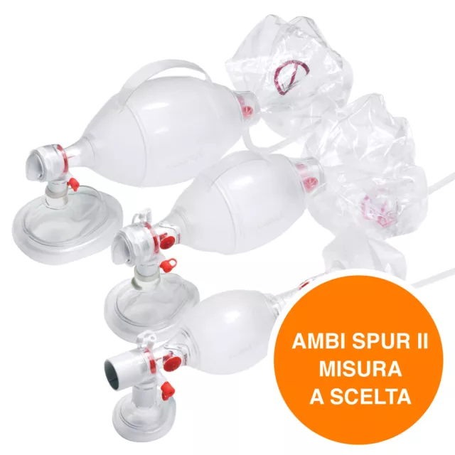 Gima Ambu Spur II Pallone di Rianimazione con Mascherina e Sacco di Ossigeno