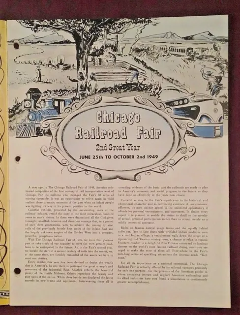 1949 Chicago Railroad Fair Official Guide Book Wheels A Rolling Pageant Program 3
