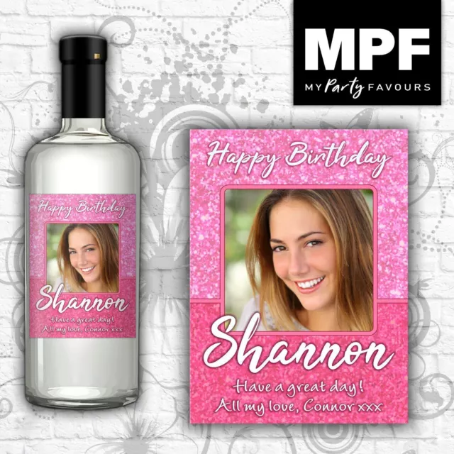 Personalised Birthday Photo Wine Gin Vodka Bottle Label - 18th 21st 30th 40th 3