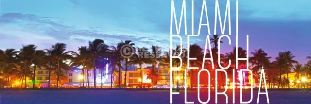 (Laminated) Miami Beach Florida Door Poster (158X53Cm) New Wall Art