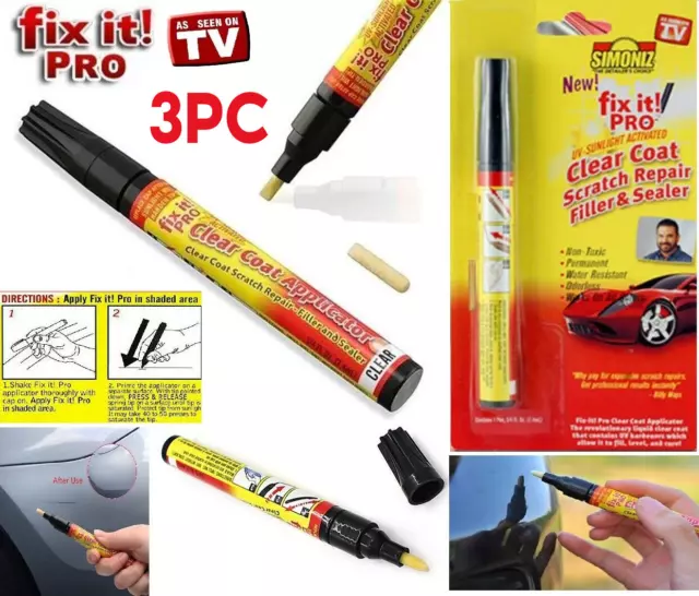 3/5PCS Fix It Pro Simoniz Car Scratch Repair Remover Pen Clear Coat Applicator