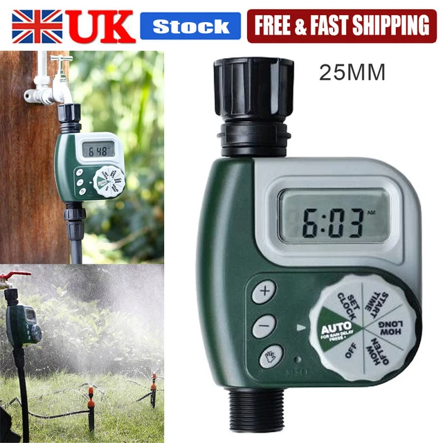 AUTOMATIC IRRIGATION CONTROLLER Water Timer Digital Tap Garden Watering ...